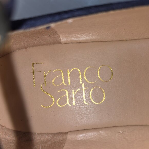 Franco Sarto L-Alex Women's Blue Suede Pointed Toe Ankle Strap Flats Size 6.5M - Picture 6 of 7